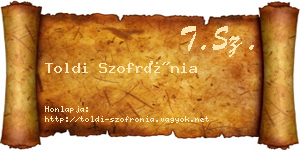 Toldi Szofrónia névjegykártya